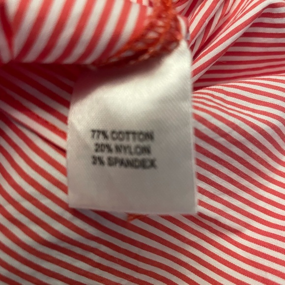 NWOT Vision 155 Button Down with sleeve detail Red/Coral white Size 10 - Picture 6 of 7